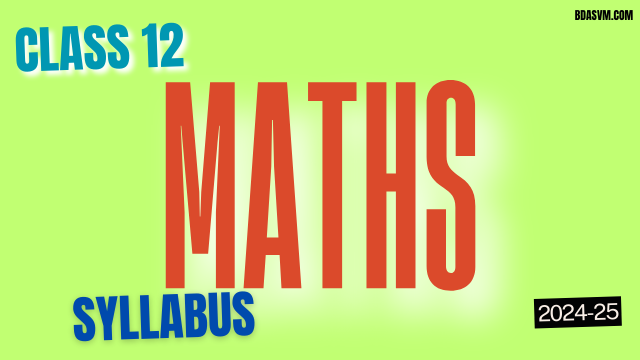 CBSE Class 12th Mathematics Syllabus 2024-25 PDF Download